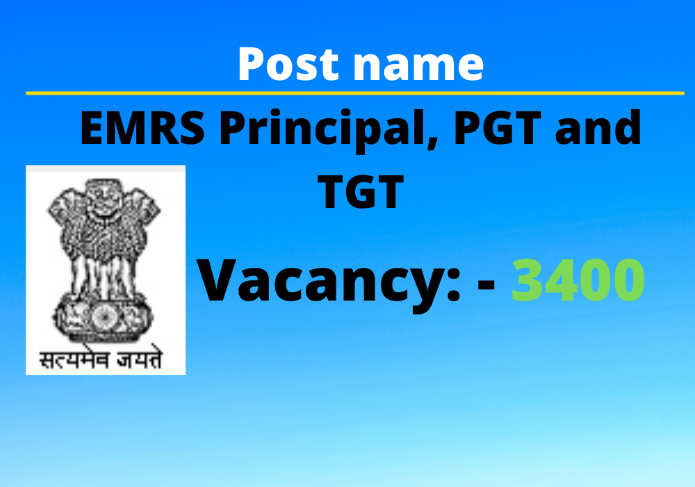 Recruitment of EMRS Principal, PGT and TGT 2021